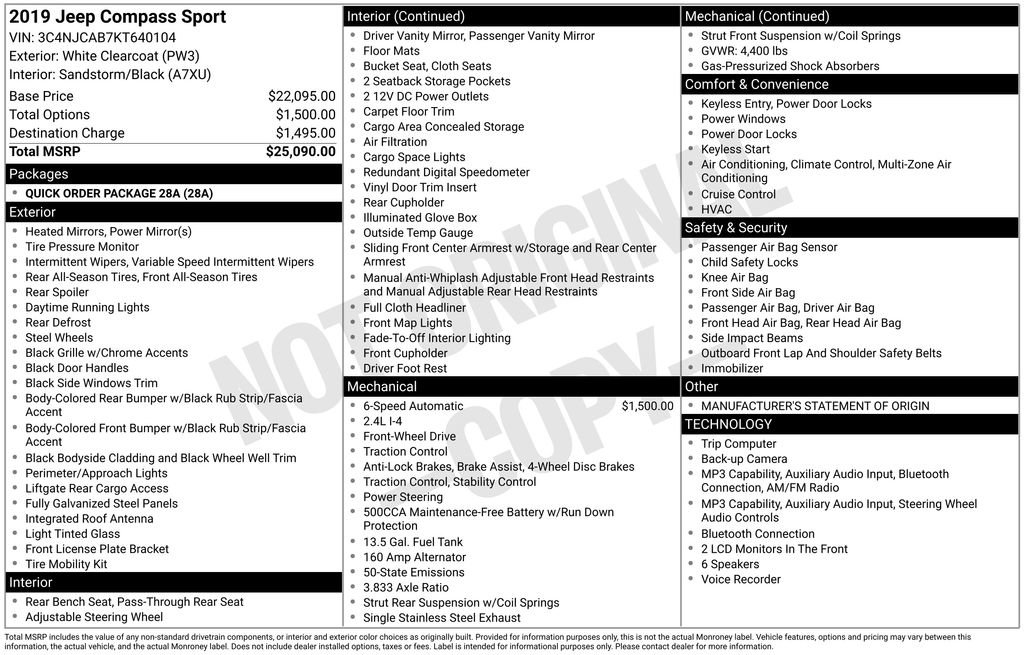 Used 2019 Jeep Compass Sport FWD image 4