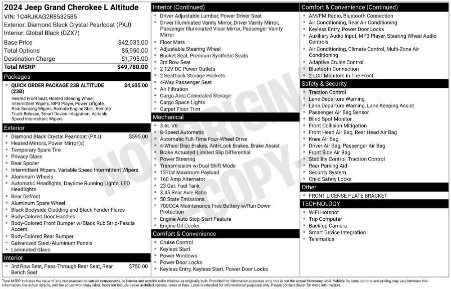 Used 2024 Jeep Grand Cherokee L Laredo image 2