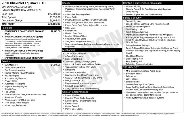 Certified 2020 Chevrolet Equinox LT FWD image 38