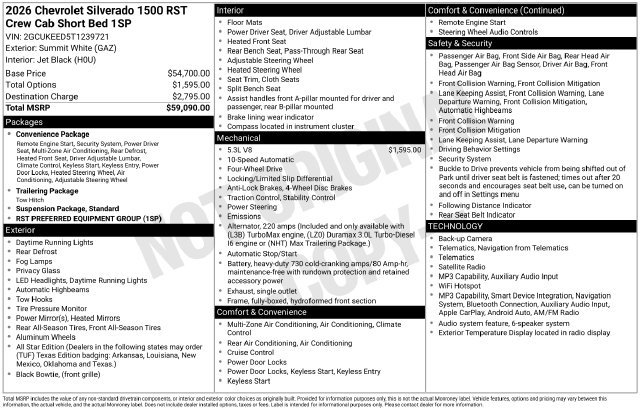 New 2026 Chevrolet Silverado 1500 RST AWD/4WD image 5
