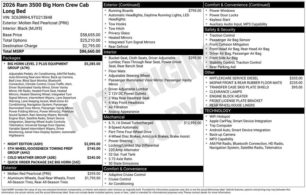 New 2026 RAM 3500 Big Horn AWD/4WD image 24