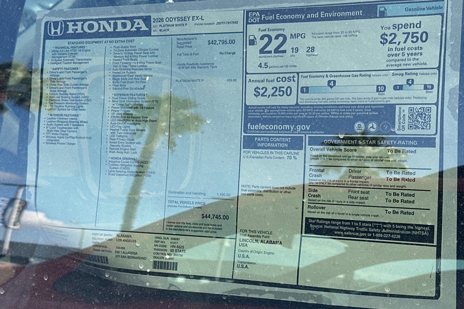New 2026 Honda Odyssey EX-L image 34