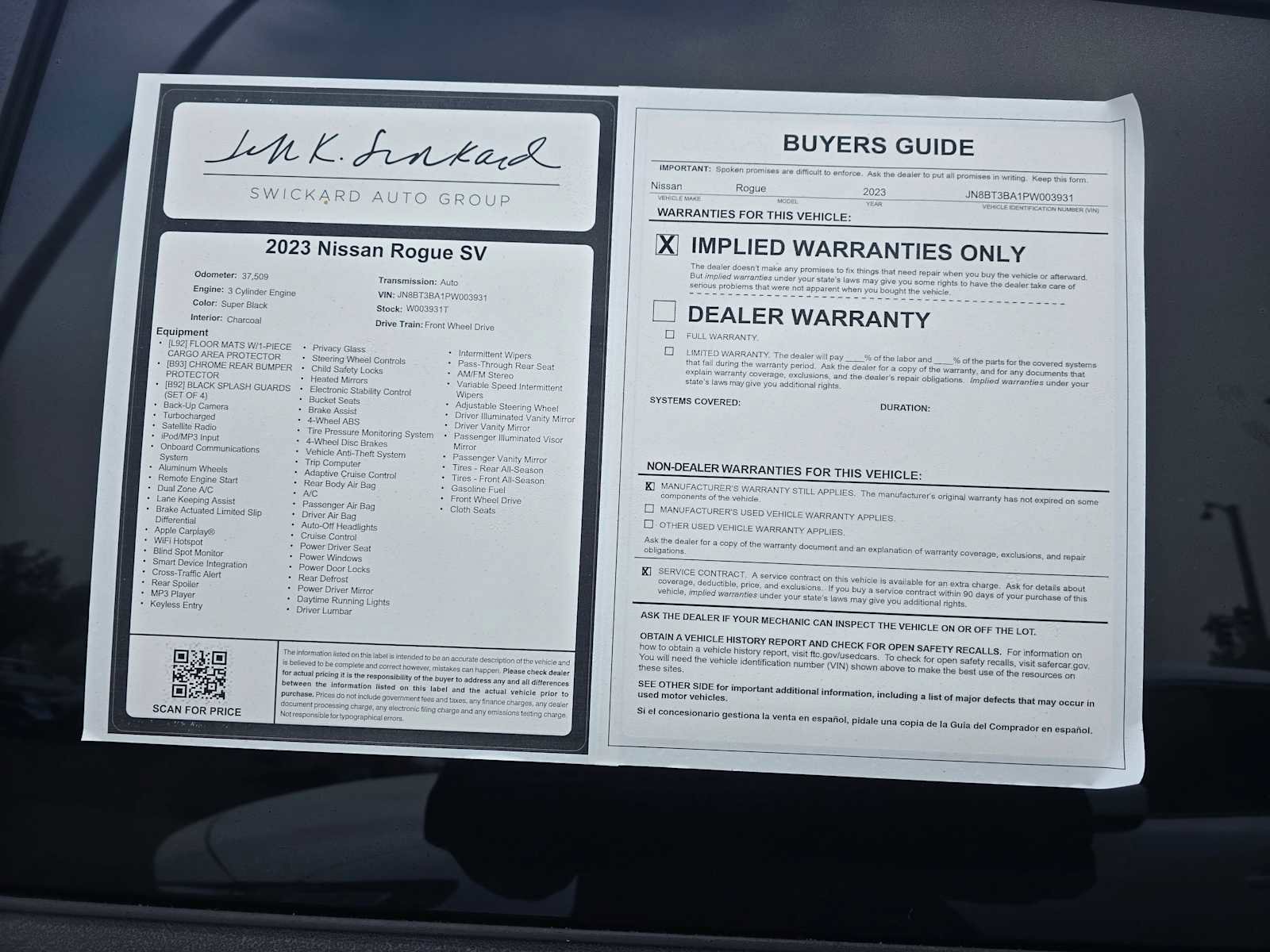 Used 2023 Nissan Rogue SV image 16