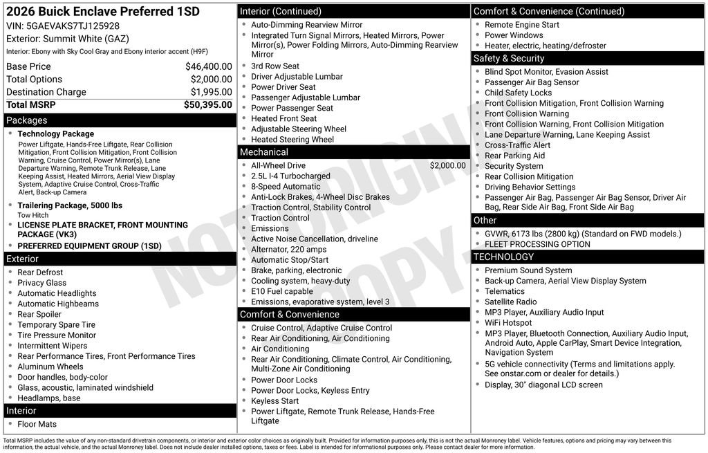 Certified 2026 Buick Enclave Preferred AWD/4WD image 40