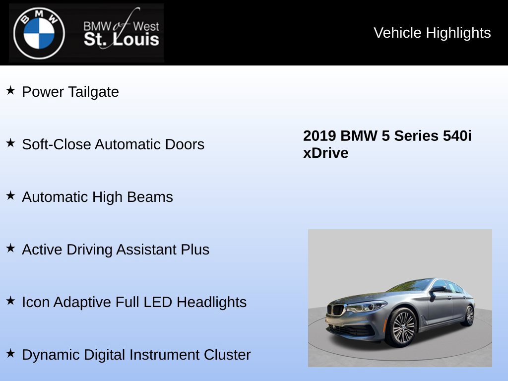 Used 2019 BMW 540i xDrive w/ Premium Package AWD/4WD image 16