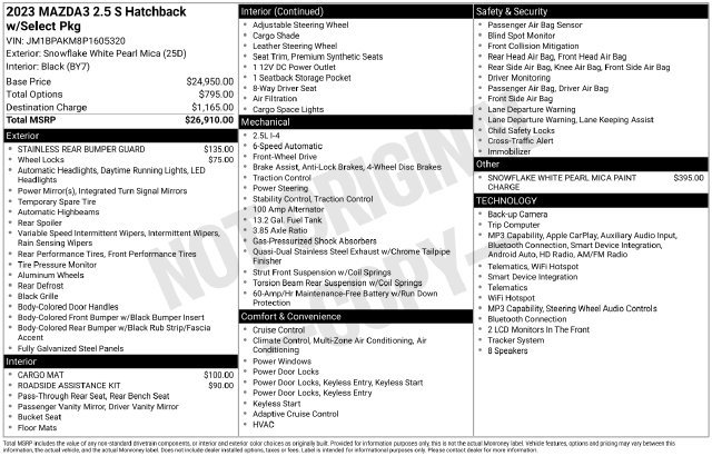 Certified 2023 MAZDA MAZDA3 s FWD image 19