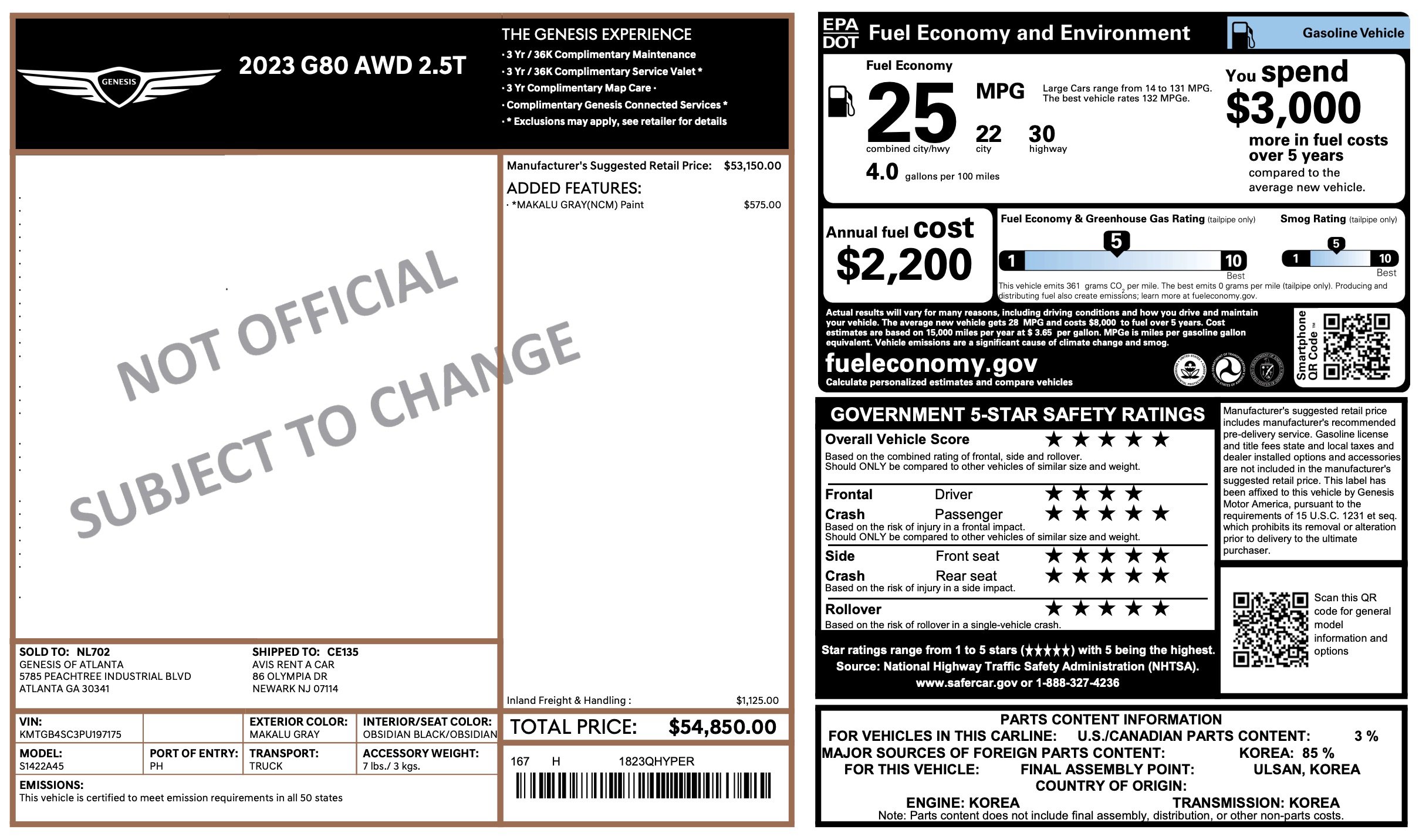 Used 2023 Genesis G80 2.5T image 2