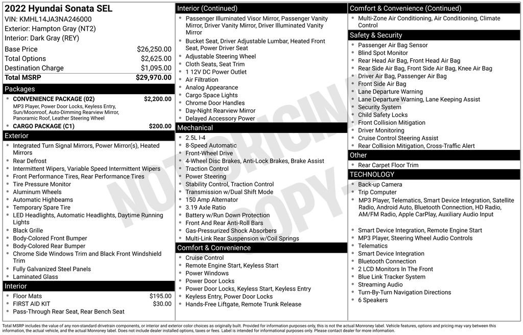 Used 2022 Hyundai Sonata SEL w/ Convenience Package FWD image 6