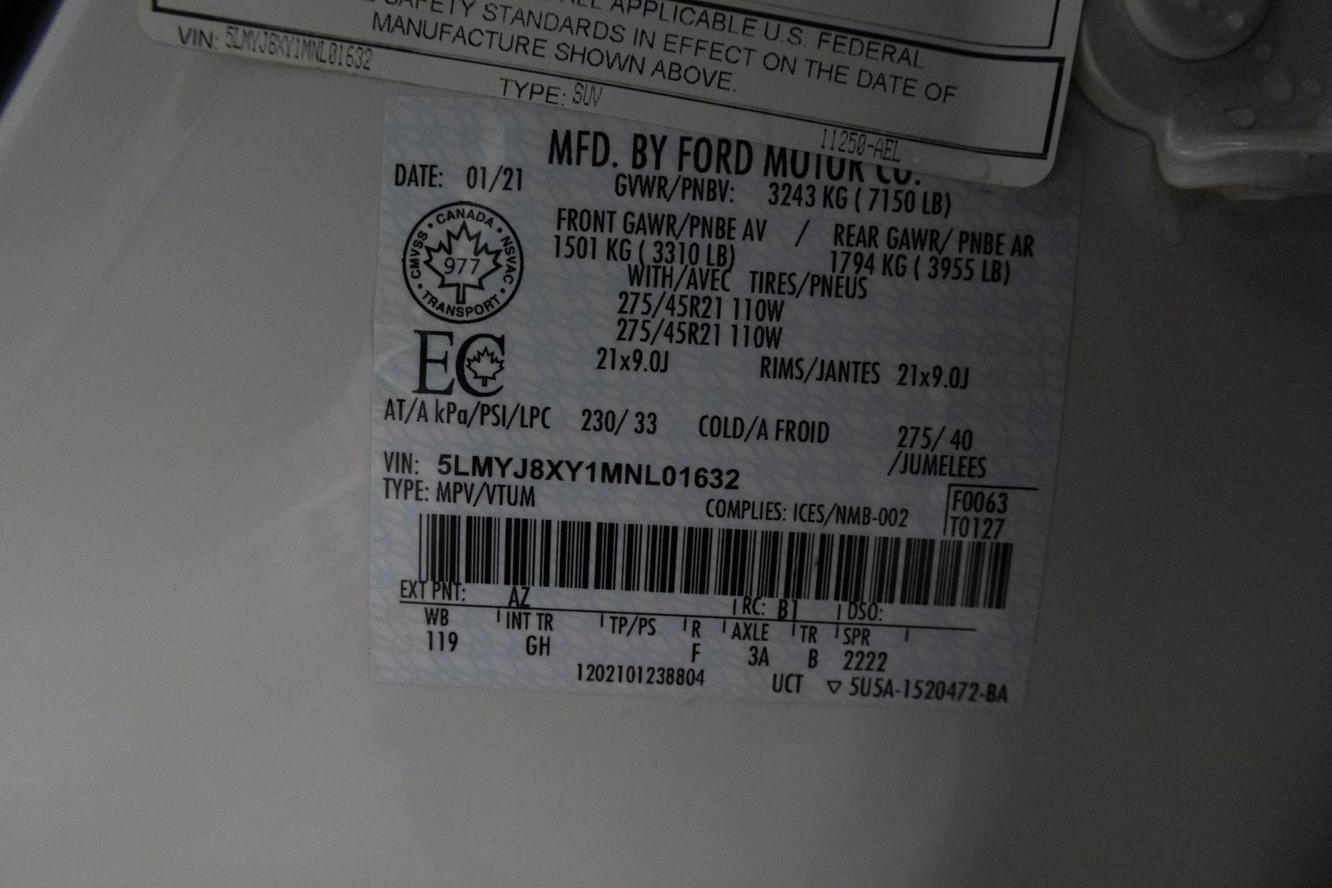 Used 2021 Lincoln Aviator Grand Touring w/ Equipment Group 302A AWD/4WD image 45