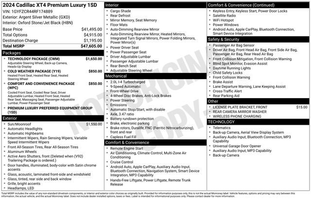 Used 2024 Cadillac XT4 Premium Luxury w/ Technology Package image 7