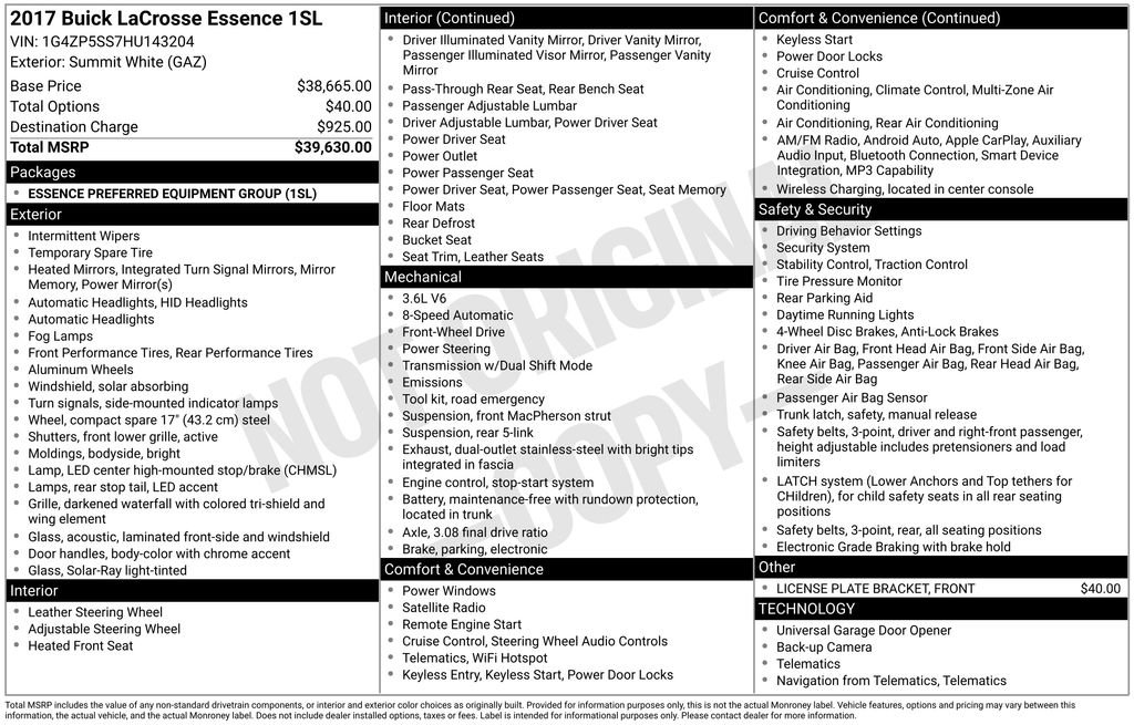 Used 2017 Buick LaCrosse Essence image 5