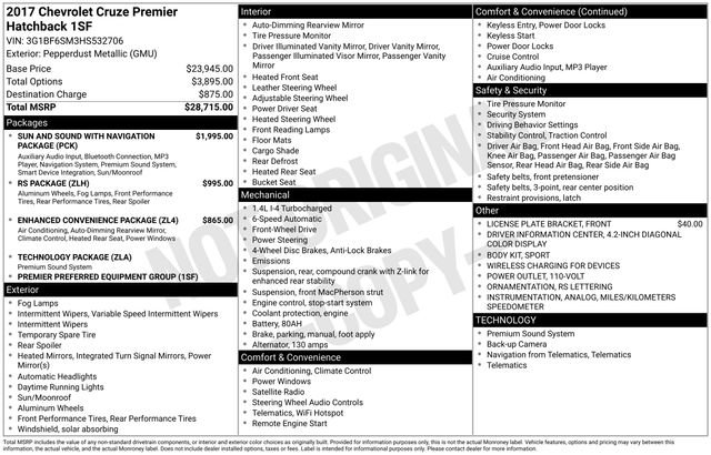 Used 2017 Chevrolet Cruze Premier image 33