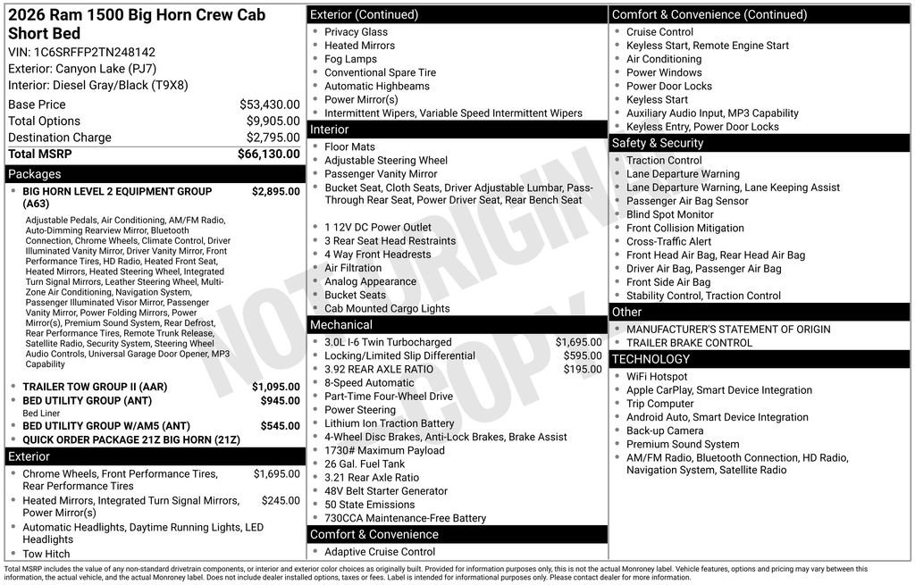 Used 2026 RAM 1500 Big Horn AWD/4WD image 9