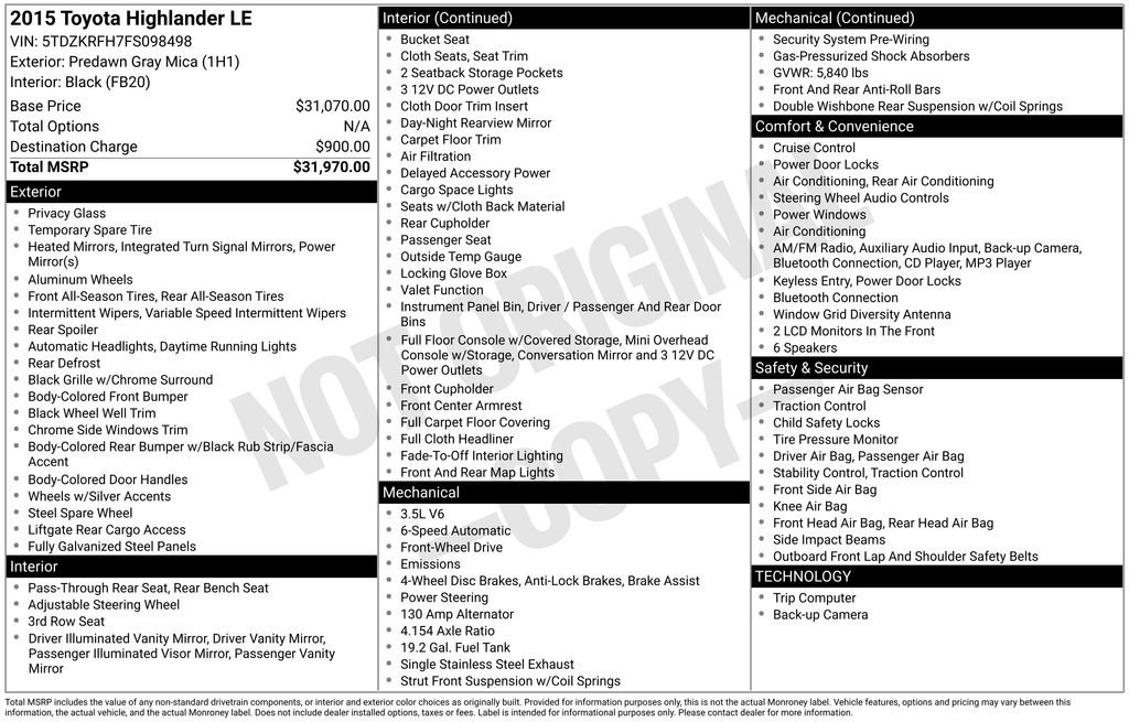 Used 2015 Toyota Highlander LE image 32