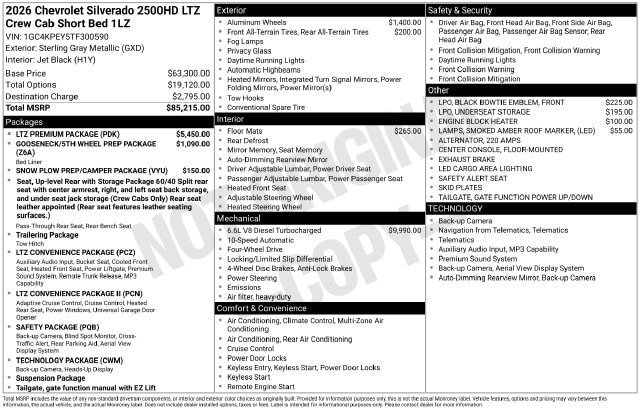 New 2026 Chevrolet Silverado 2500 LTZ w/ LTZ Premium Package AWD/4WD image 38