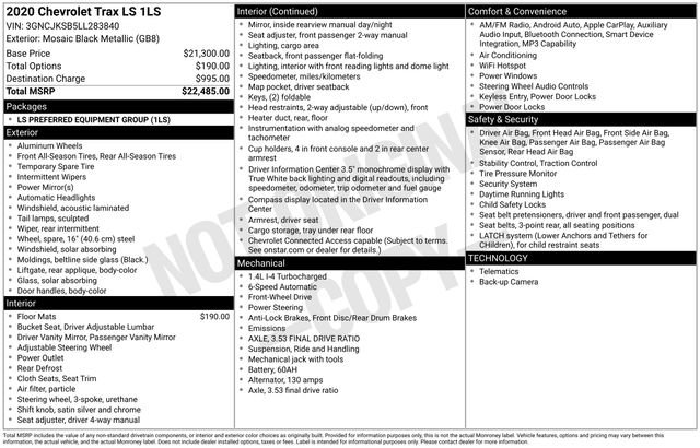 Used 2020 Chevrolet Trax LS FWD image 7