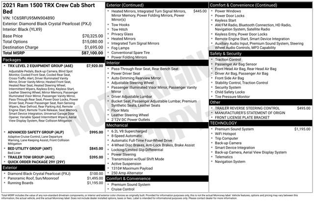 Used 2021 RAM 1500 TRX w/ TRX Level 2 Equipment Group AWD/4WD image 40