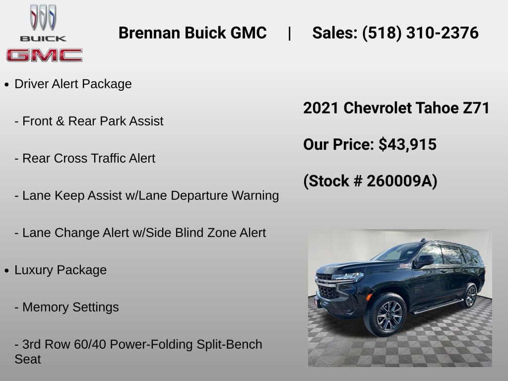 Certified 2021 Chevrolet Tahoe Z71 w/ Z71 Signature Package AWD/4WD image 12