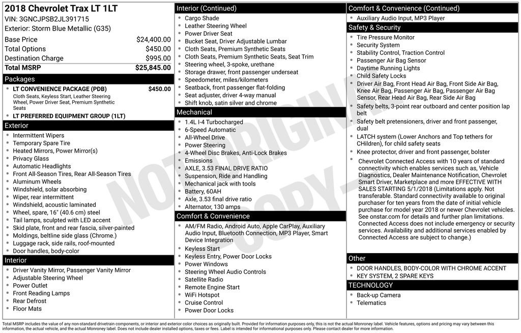 Used 2018 Chevrolet Trax LT w/ LT Convenience Package image 28