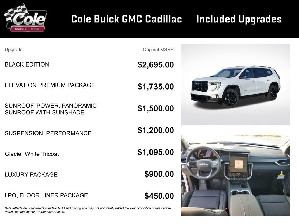 New 2026 GMC Acadia Elevation w/ Black Edition image 3