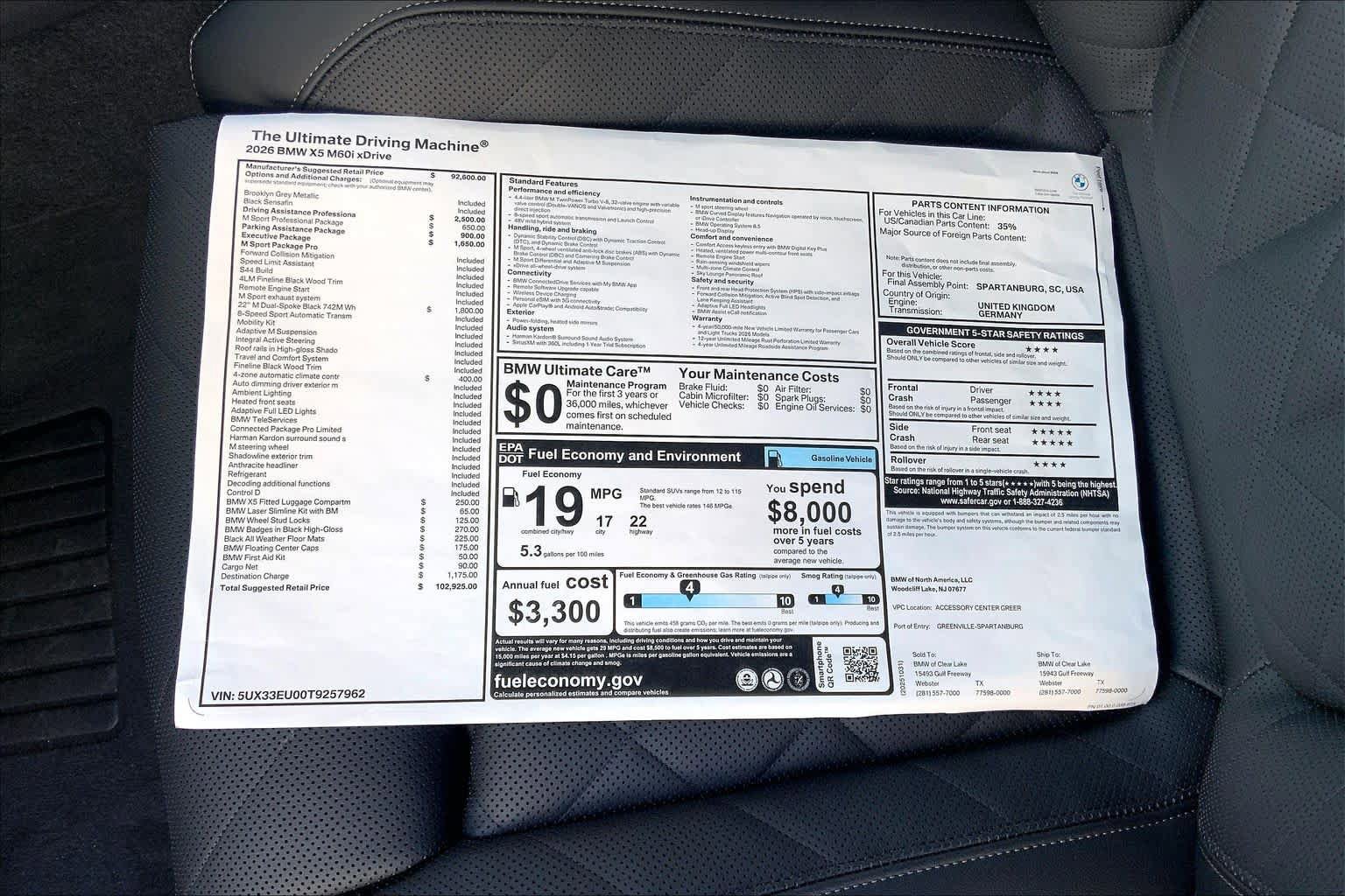 New 2026 BMW X5 M60i AWD/4WD image 19