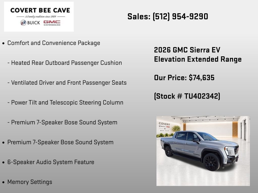 New 2026 GMC Sierra EV Elevation w/ Premium Package AWD/4WD image 32