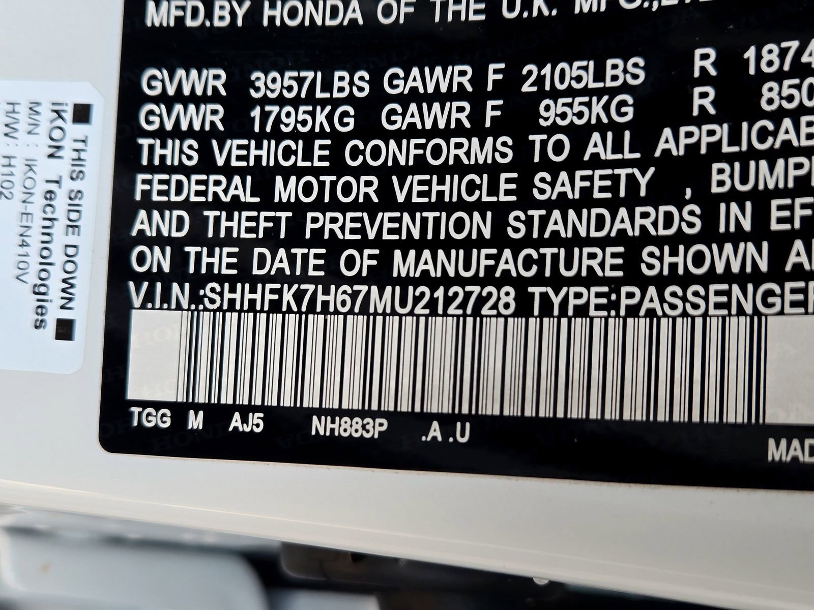 Used 2021 Honda Civic EX image 31