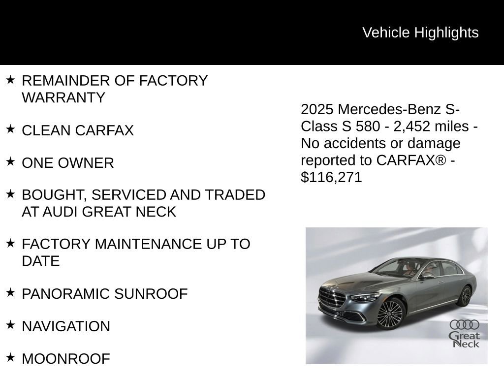 Used 2025 Mercedes-Benz S 580 4MATIC Sedan image 9