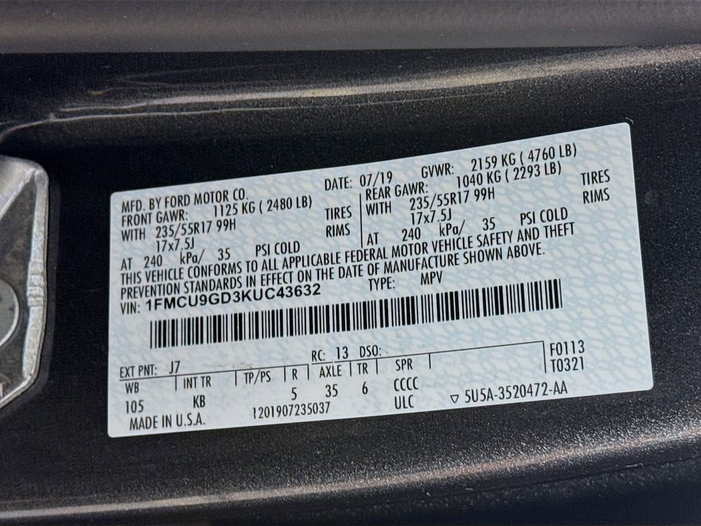 Used 2019 Ford Escape SE AWD/4WD image 39
