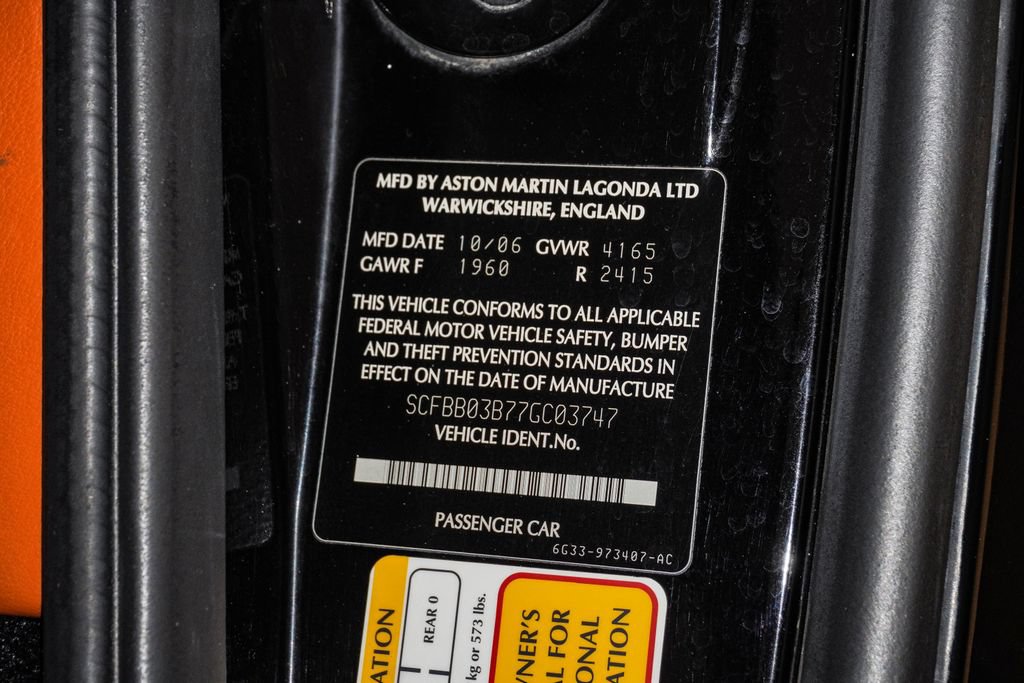 Used 2007 Aston Martin V8 Vantage Coupe RWD image 36