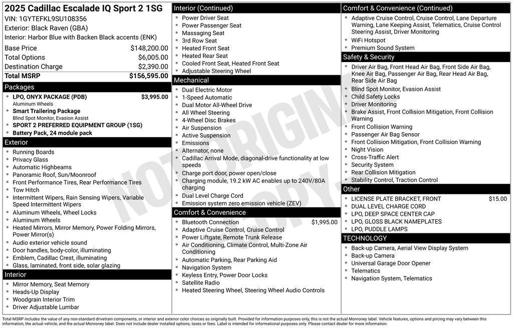 Certified 2025 Cadillac Escalade IQ Sport 2 w/ LPO, ONYX Package AWD/4WD image 32