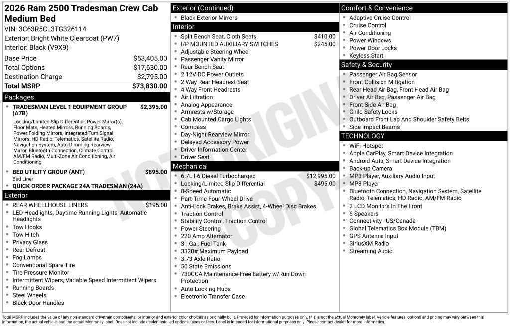 New 2026 RAM 2500 Tradesman AWD/4WD image 5
