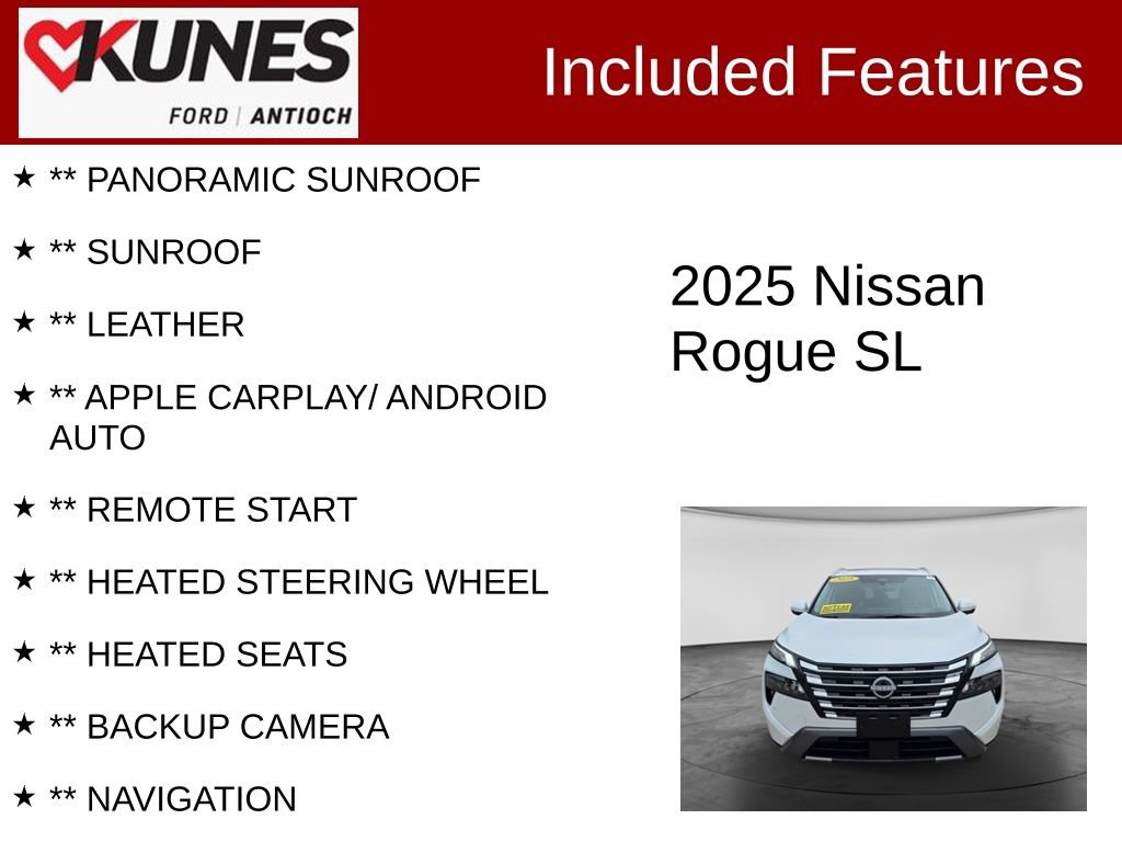 Used 2025 Nissan Rogue SL w/ SL Premium Package FWD image 3