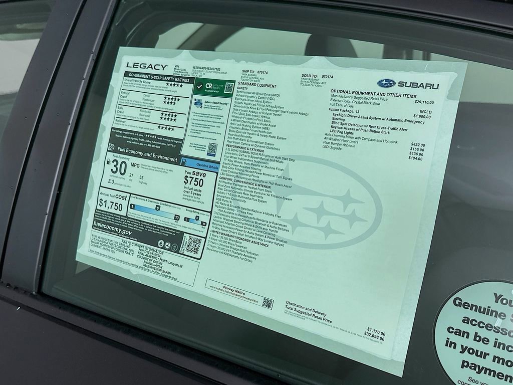 Used 2025 Subaru Legacy Premium AWD/4WD image 13