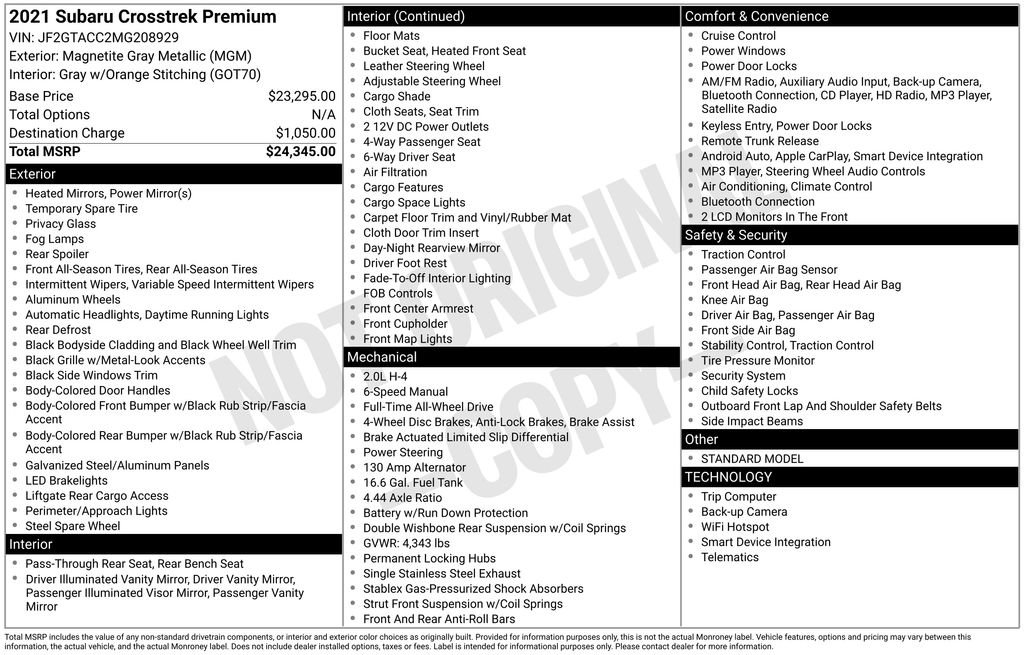 Used 2021 Subaru Crosstrek 2.0i Premium image 3