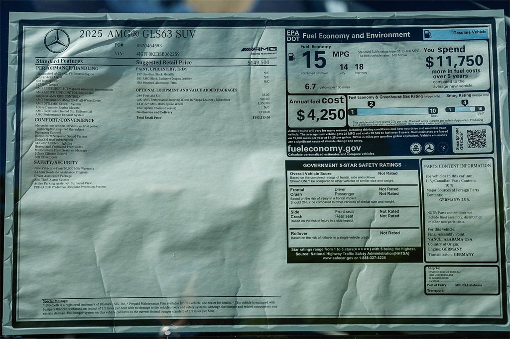 New 2025 Mercedes-Benz GLS 63 AMG 4MATIC image 27