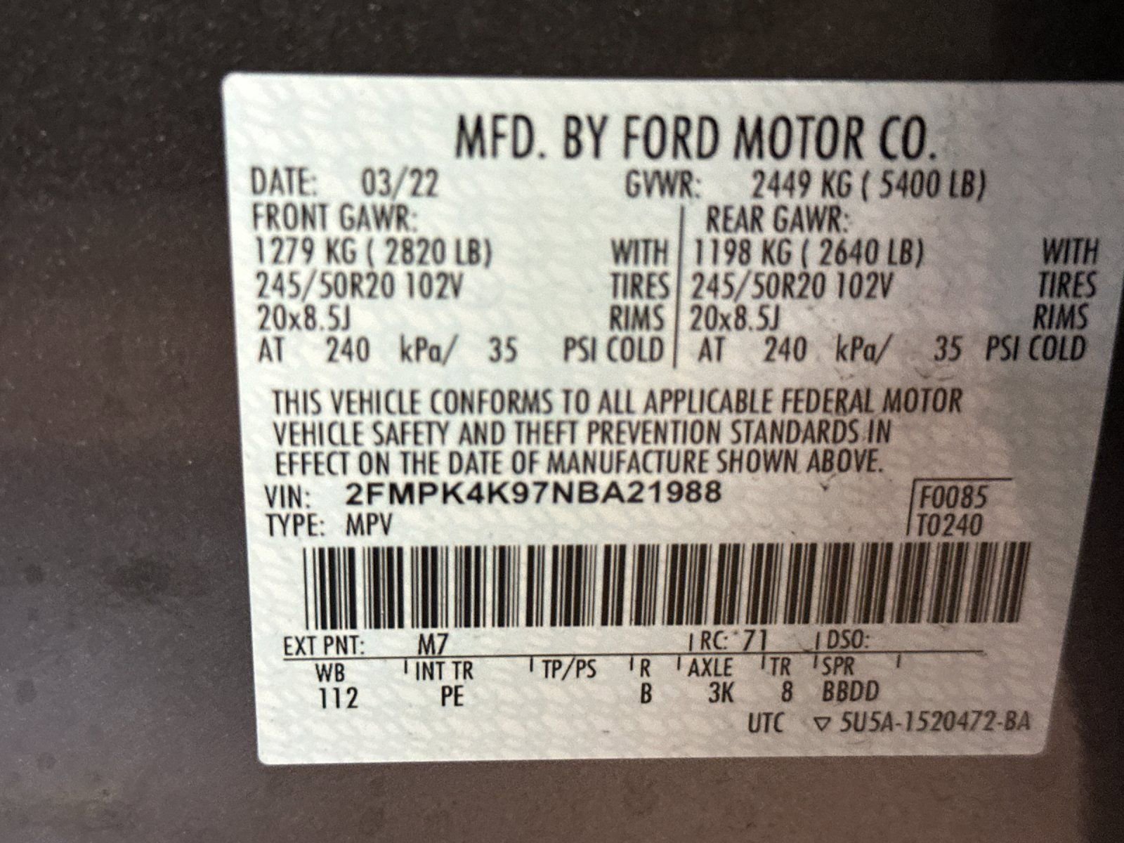 Used 2022 Ford Edge Titanium w/ Equipment Group 301A AWD/4WD image 28