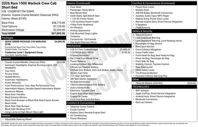 Used 2026 RAM 1500 Warlock AWD/4WD image 15