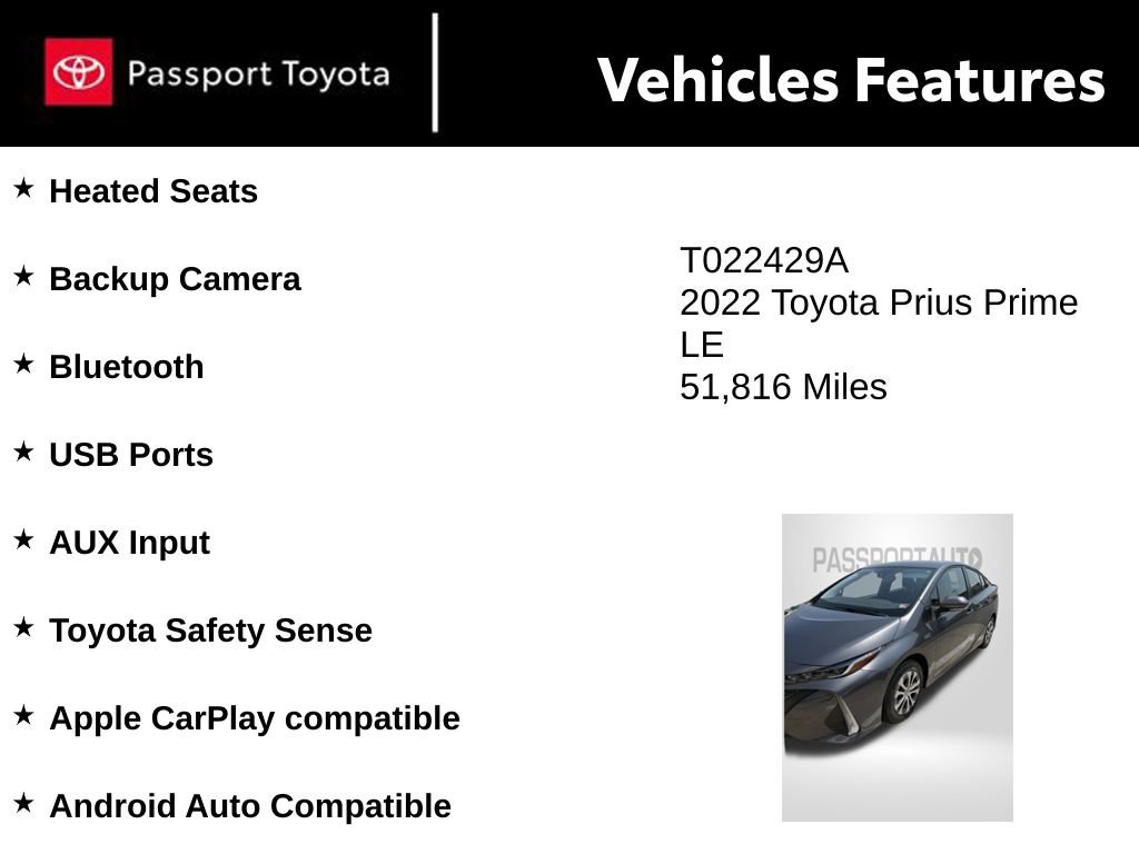 Used 2022 Toyota Prius Prime LE FWD image 8