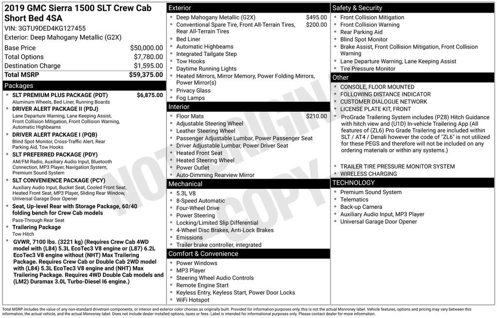 Used 2019 GMC Sierra 1500 SLT w/ SLT Premium Plus Package image 3