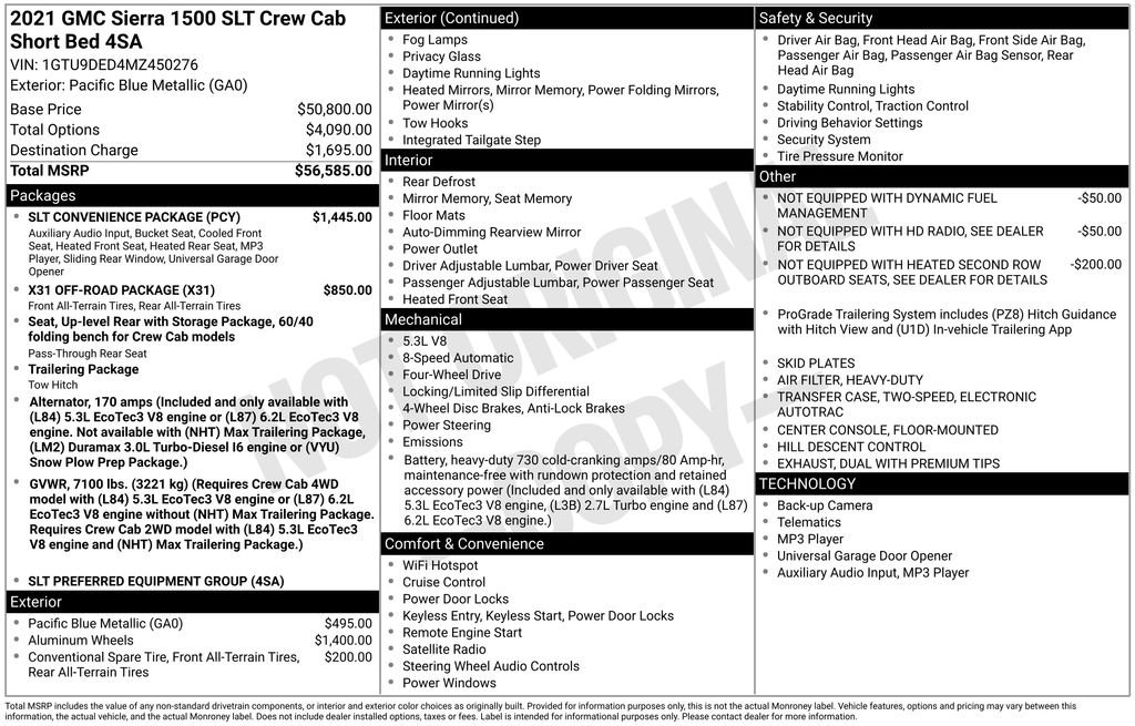 Used 2021 GMC Sierra 1500 SLT w/ SLT Convenience Package image 6