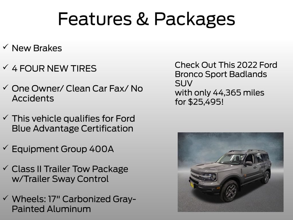 Used 2022 Ford Bronco Sport Badlands AWD/4WD image 4