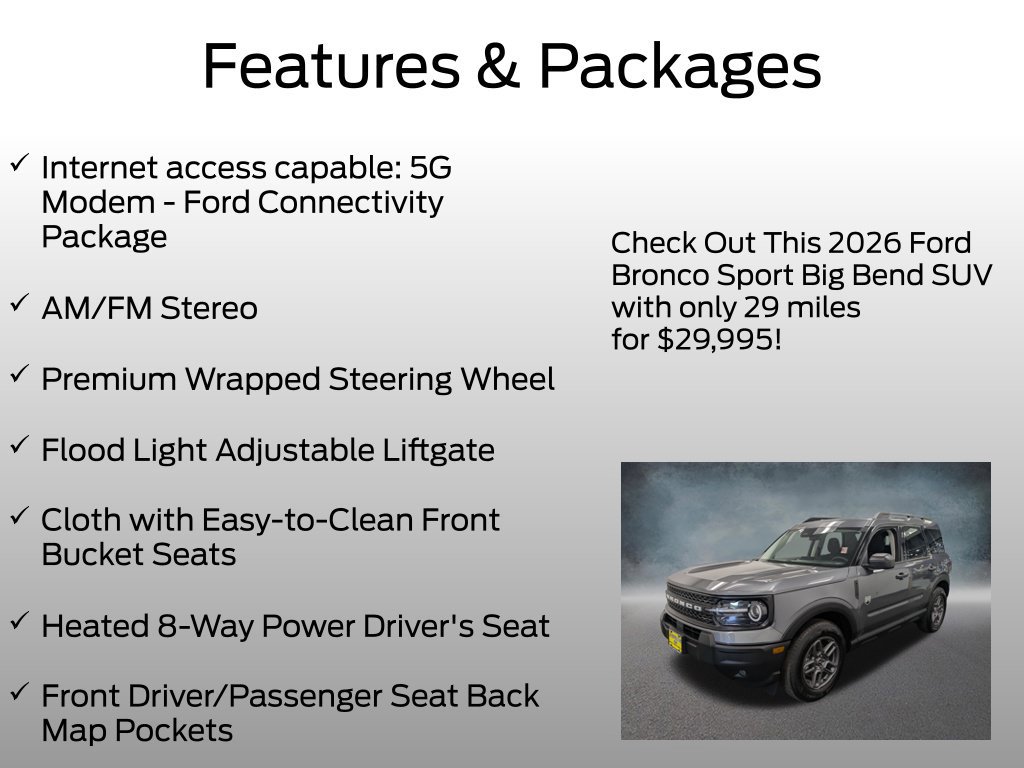 Certified 2026 Ford Bronco Sport Big Bend w/ Convenience Package AWD/4WD image 8