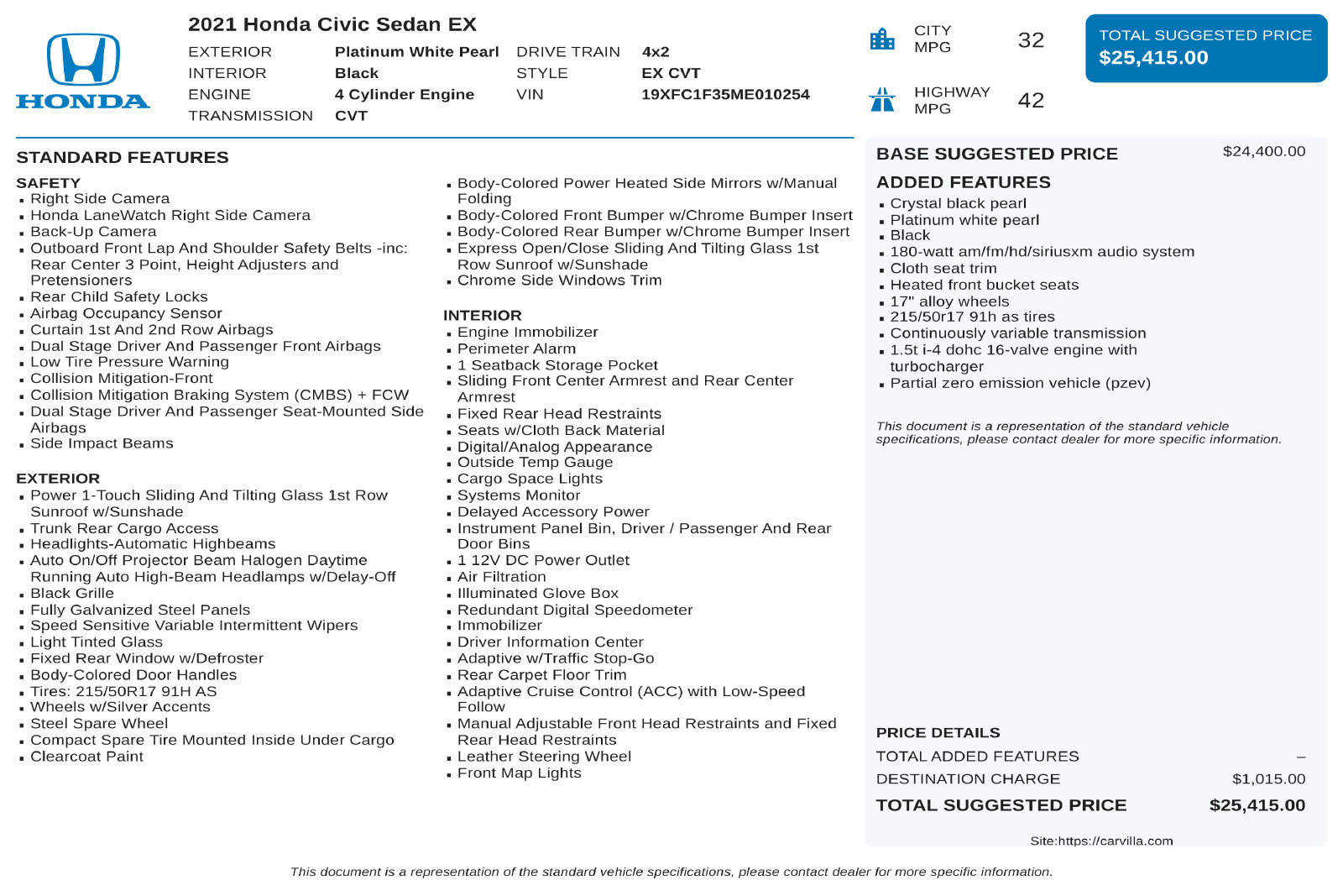 Used 2021 Honda Civic EX image 3