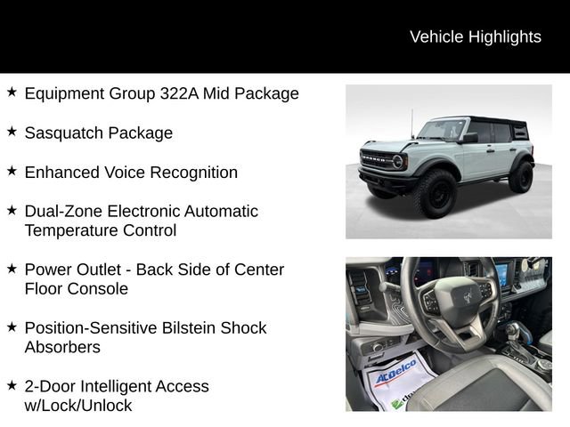 Certified 2021 Ford Bronco Black Diamond w/ Sasquatch Package AWD/4WD image 8