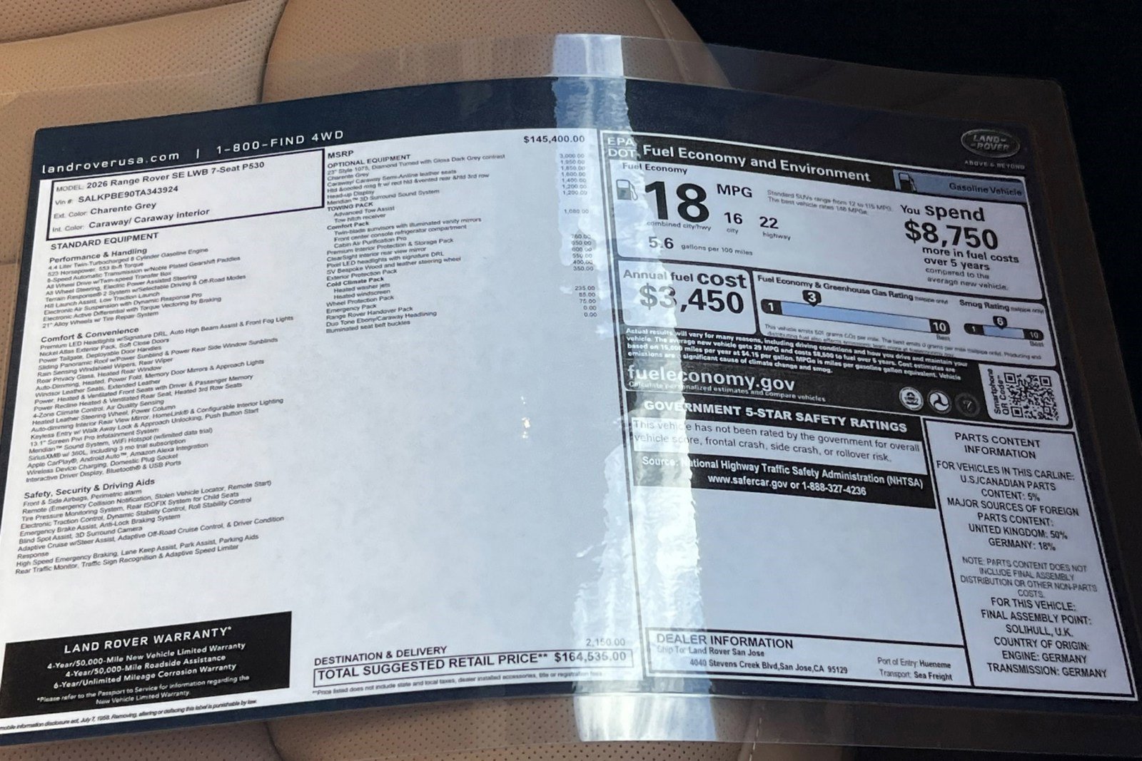 New 2026 Land Rover Range Rover Long Wheelbase SE image 30