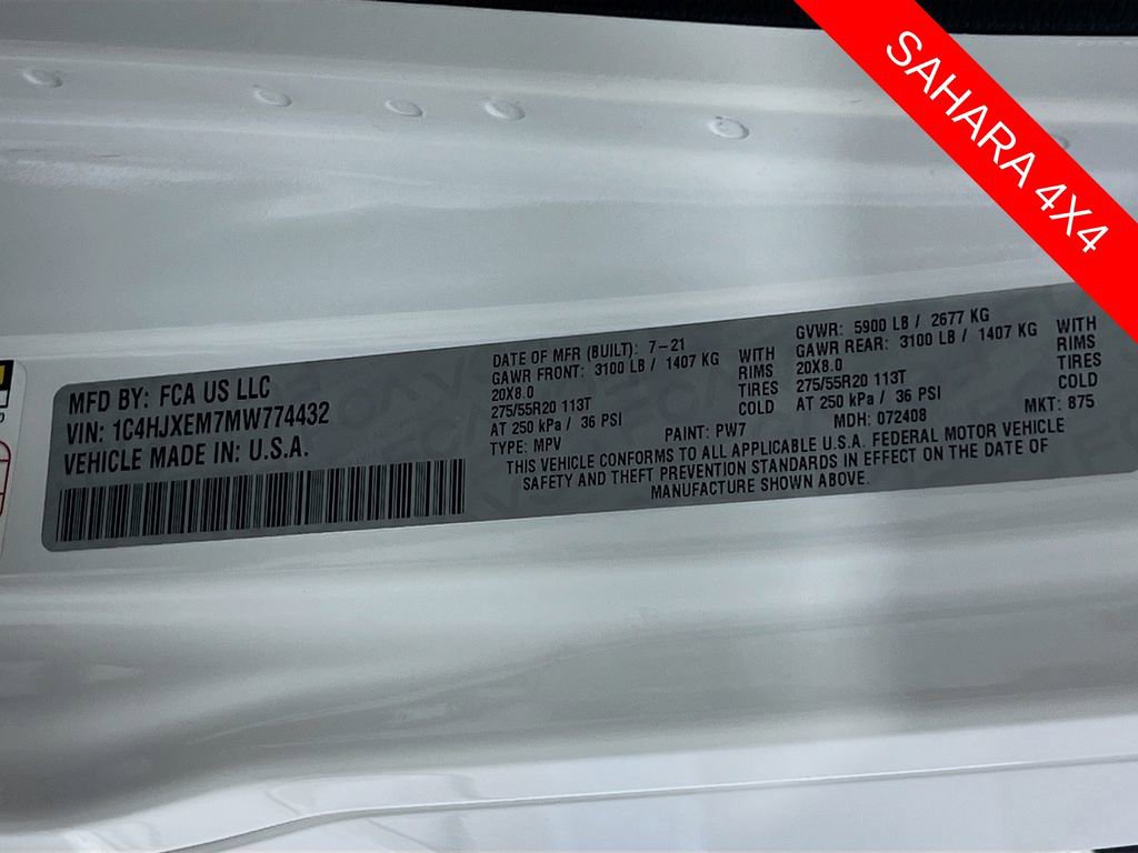 Used 2021 Jeep Wrangler Unlimited Sahara image 33