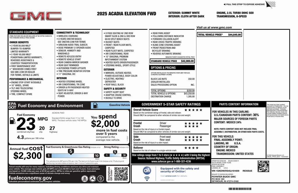 Used 2025 GMC Acadia Elevation image 4