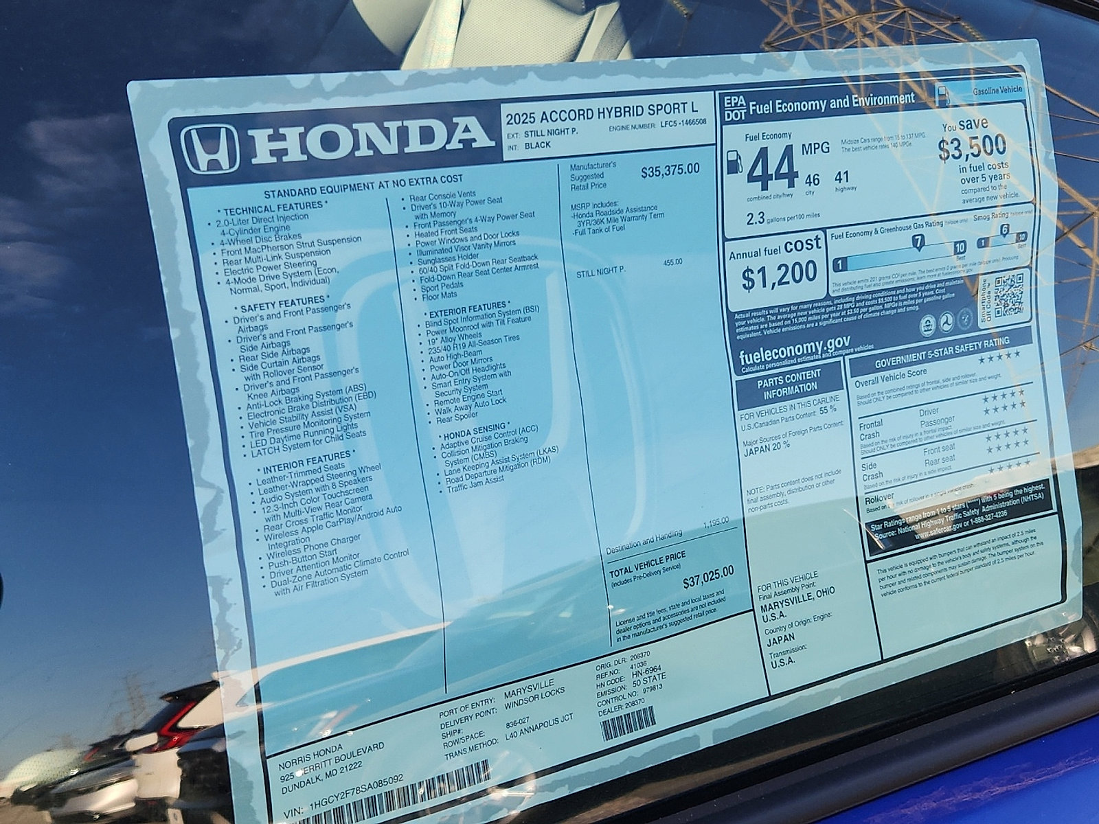 New 2025 Honda Accord Sport image 18