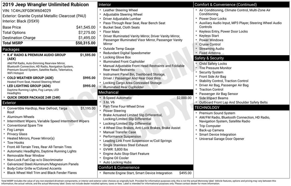 Used 2019 Jeep Wrangler Unlimited Rubicon image 45